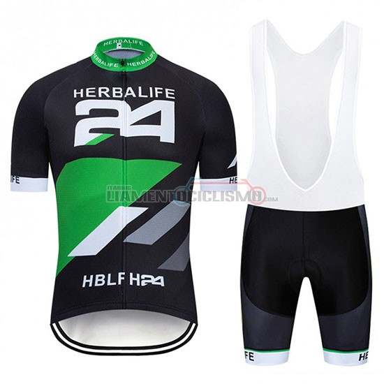Abbigliamento Ciclismo Herbalifr 24 Manica Corta 2019 Nero Verde